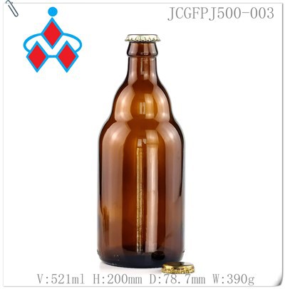 Amber bjórglerflaska 500ml